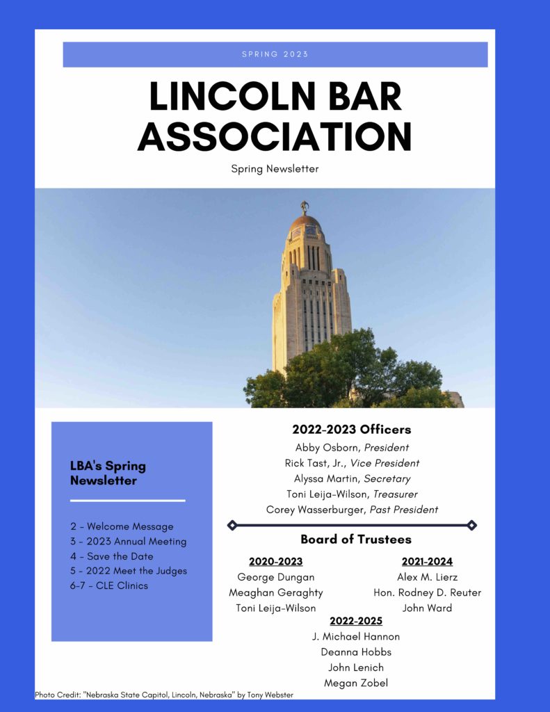 Lincoln Bar Association Newsletters 